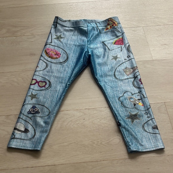 Terez Blue and White Textured Leggings - Picture 1 of 3